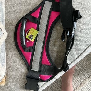 Large pink dog harness